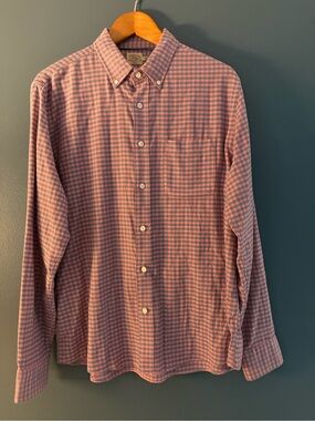 Faherty men’s Pink and blue Gingham Button-Down Shirt size large